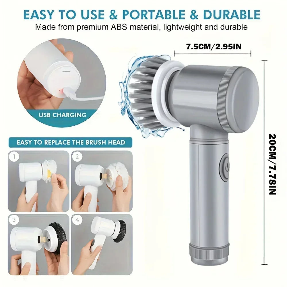 Handheld Electric Spin Scrubber | Multi-Surface Cleaning Brush