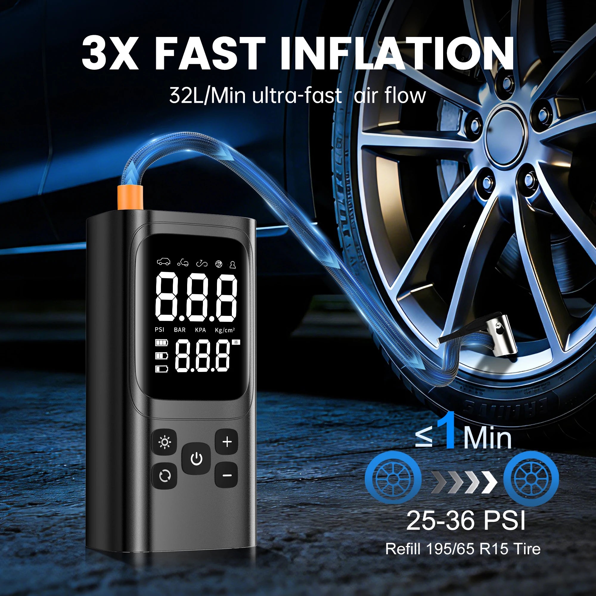 Portable 150 PSI Wireless Tire Inflator | Digital Air Pump