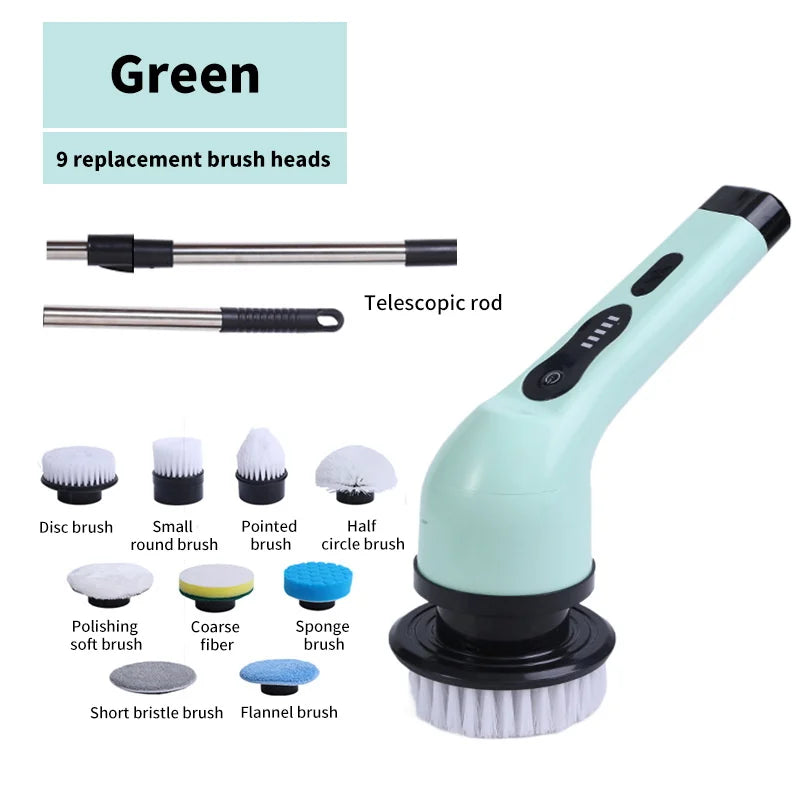 9-in-1 Electric Spin Scrubber | Powerful Cordless Cleaning Brush